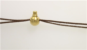 Juwelier Schell 155422 G Faden braun+ Kugelverschluss 6mm gold 9/00000/000g