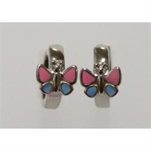 Juwelier Schell 151881 RG Creolen Schmetterling Rosa/Blau 829808/2