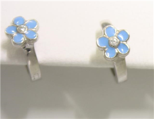 Juwelier Schell 161084 RG Creolen Blume Hellblau 8298163/2