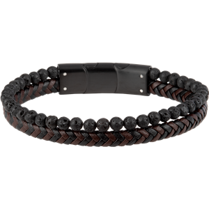 Juwelier Schell 167600 Jacques Lemans Lederarmband mit Lavaperlen S-B105A