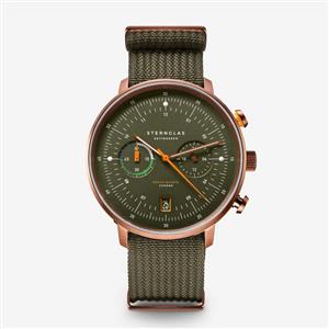 Juwelier Schell 175502 Sternglas Armbanduhr Hamburg Chrono Dunkelgrün/Bronze S01-HC35-FI05