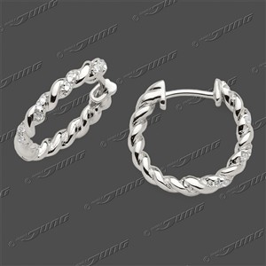 Juwelier Schell 177337 Jung Scharniercreolen Gekordelt 25-0737