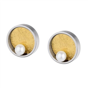 Juwelier Schell 177374 Ernstes Design Ohrstecker Rund mit Perle E733