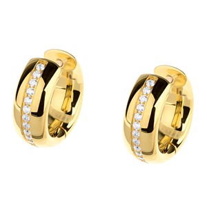 Juwelier Schell 177375 Ernstes Design Scharniercreolen Funkelnde Linie Schmal E737
