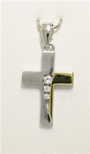 Juwelier Schell 159482 RG Anhänger Kreuz Bicolor 3296051