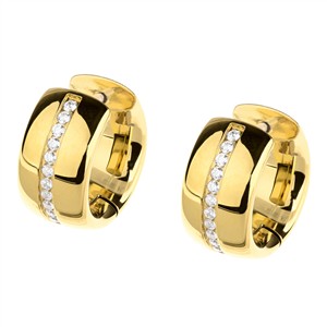 Juwelier Schell 177377 Ernstes Design Scharniercreolen Funkelnde Linie Breit E739