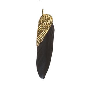 Juwelier Schell 143652 Traumfänger Anhänger Traumfeder Gold/Schwarz Klein TF08MGOBK