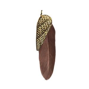 Juwelier Schell 143653 Traumfänger Anhänger Traumfeder Gold/Braun Klein TF08MGOBR