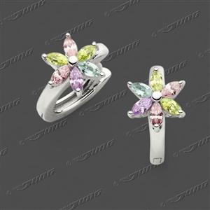 Juwelier Schell 171166 Jung Scharniercreolen Blume Pastell 25-0015