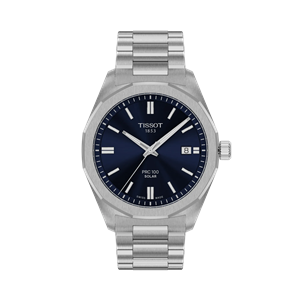 Juwelier Schell 178014 Tissot Armbanduhr PRC 100 Solar 39mm Dunkelblau/Silber T1514221104100