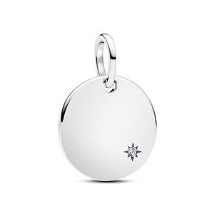 Juwelier Schell 178127 Pandora Moments Anhänger Gravierbare Scheibe mit Diamant 394012C01