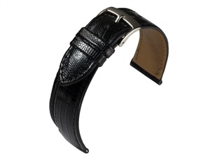 Juwelier Schell 178601 Eulit Uhrenband Teju-Eidechse Schwarz/Gold 2889118101