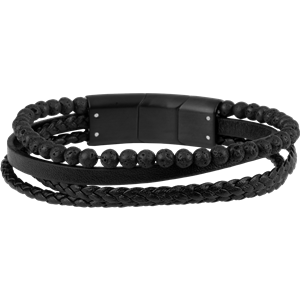 Juwelier Schell 167601 Jacques Lemans Lederarmband mit Lavaperlen S-B106A