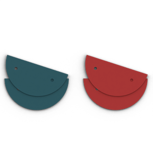 Juwelier Schell 162553 Les Georgettes Ledereinsatz Ohrringe 25mm Petrol Blue & Raspberry 703218499M7000