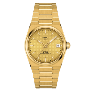 Juwelier Schell 174151 Tissot Armbanduhr PRX Powermatic 80 35mm Gold/Champagner T1372073302100