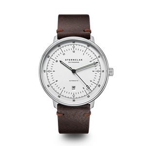 Juwelier Schell 177959 Sternglas Armbanduhr Hamburg Automatik Silber/Mokka S02-HH47-VI11