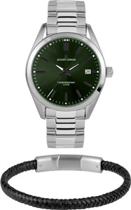 Juwelier Schell 178502 Jacques Lemans Set Derby Armbanduhr & Lederarmband 1-2143F-SET