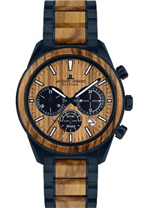 Juwelier Schell 178521 Jacques Lemans Armbanduhr Eco Power Dunkelblau/Braun 1-2115P