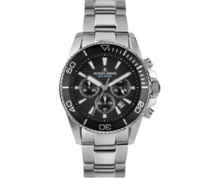 Juwelier Schell 178537 Jacques Lemans Armbanduhr Liverpool Diver Silber/Schwarz 1-2206G