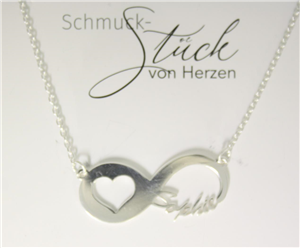 Juwelier Schell 160502 Beka&Bell Herz Unendlichkeit Namenskette UHNK