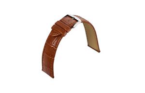 Juwelier Schell 174879 Eulit Uhrenband Kroko-Print Mittelbraun/Silber 890118252