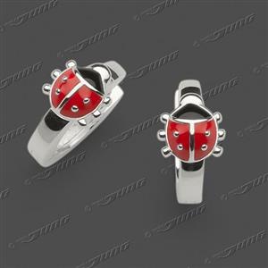 Juwelier Schell 161625 Jung Creolen Marienkäfer Rot 15-0071-3