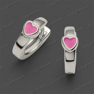 Juwelier Schell 162574 Jung Scharniercreolen Herz Pink 15-0006-4