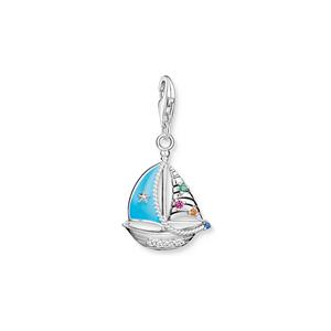 Juwelier Schell 171331 Thomas Sabo Charm-Anhänger Türkises Segelboot Silber 1927-340-7