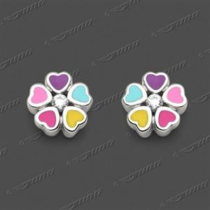 Juwelier Schell 175359 Jung Ohrstecker Blumen Bunt 20-0077