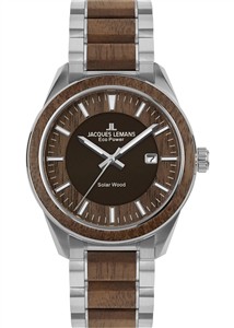 Juwelier Schell 178522 Jacques Lemans Armbanduhr Eco Power Silber/Braun 1-2116H