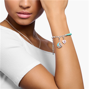Thomas Sabo Charm-Anhänger Türkises Segelboot Silber – Bild 3