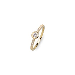Juwelier Schell 177511 Diara Studios Solitärring Zarge mit Pavé DS1030G/52