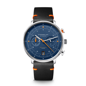 Juwelier Schell 177955 Sternglas Armbanduhr Hamburg Chrono Edition Küste Dunkelblau/Silber/Nero/Orange S01-HC06-EB05