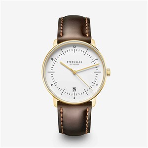 Juwelier Schell 177951 Sternglas Armbanduhr Naos Edition Heritage Weiß/Gold/Dunkelbraun S01-NAE02-BR01