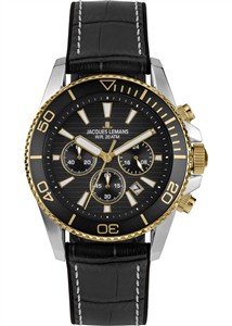 Juwelier Schell 178514 Jacques Lemans Armbanduhr Liverpool Diver Schwarz/Gold 1-2206F