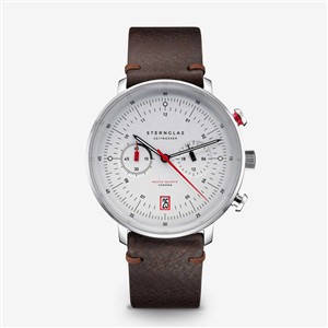 Juwelier Schell 179302 Sternglas Armbanduhr Hamburg Chrono Silber/Mokka S01-HC10-VI11