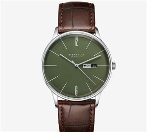 Juwelier Schell 179329 Sternglas Armbanduhr Berlin Olivgrün/Silber/Dunkelbraun S01-BE08-HE05