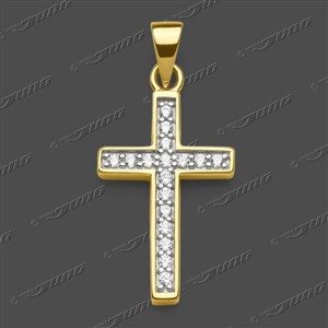 Juwelier Schell 179817 Jung Anhänger Kreuz Pavé Groß 53-0199