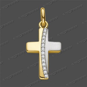 Juwelier Schell 179819 Jung Anhänger Kreuz Funkelnde Linie 53-0209