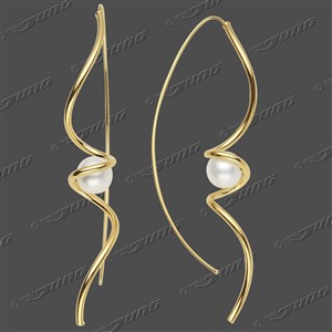 Juwelier Schell 179825 Jung Ohrhänger Spirale mit Perle 23-0516