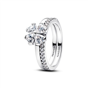 Juwelier Schell 180069 Pandora Ring Funkelndes Glückskleeblatt 194507C01-54