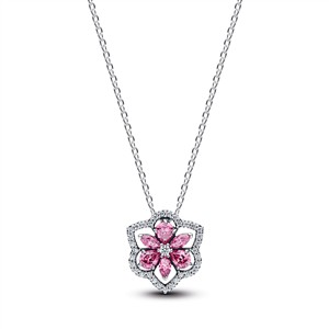 Juwelier Schell 180077 Pandora Kette mit Anhänger Rosa Blüte 394576C01-45