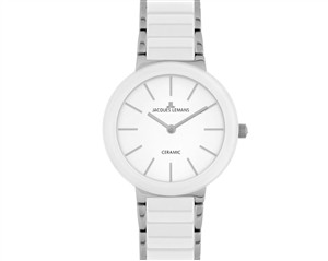 Juwelier Schell 180280 Jacques Lemans Armbanduhr Monaco Weiß/Silber 42-7B