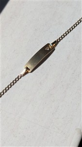 Juwelier Schell 180301 TC Gold ID-Armband Panzerkette Herz SchildbandarmbandHerz