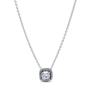 Juwelier Schell 179247 Pandora Kette mit Anhänger Funkelnder Kranz Quadratisch 393560C02-45