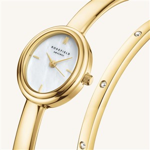 Rosefield Set Armbanduhr Bangle + Armreif Kristall – Bild 2