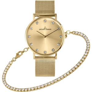 Juwelier Schell 171285 Jacques Lemans Set Nice Armbanduhr & Tennisarmband 1-2142B-SET