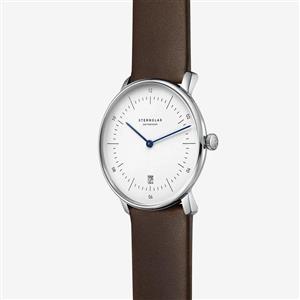 Sternglas Armbanduhr Naos Weiß/Silber/Dunkelbraun – Bild 2