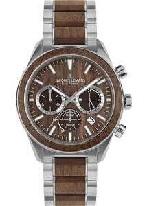 Juwelier Schell 178520 Jacques Lemans Armbanduhr Eco Power Silber/Braun 1-2115J
