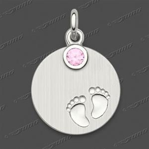 Juwelier Schell 168947 Jung Gravurplatte Füßchen Rosa 56-0008-4
